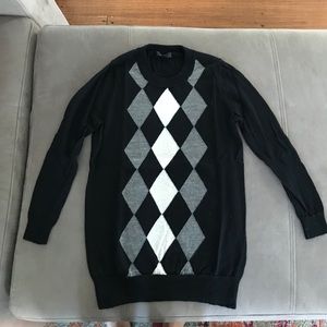 Jcrew 3/4 sleeve argyle sweater